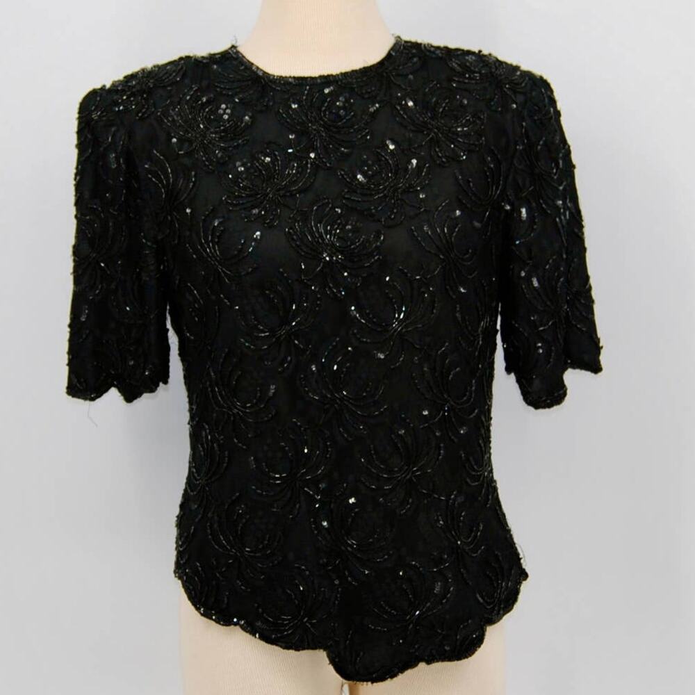Vintage Laurence Kazar Beaded Blouse